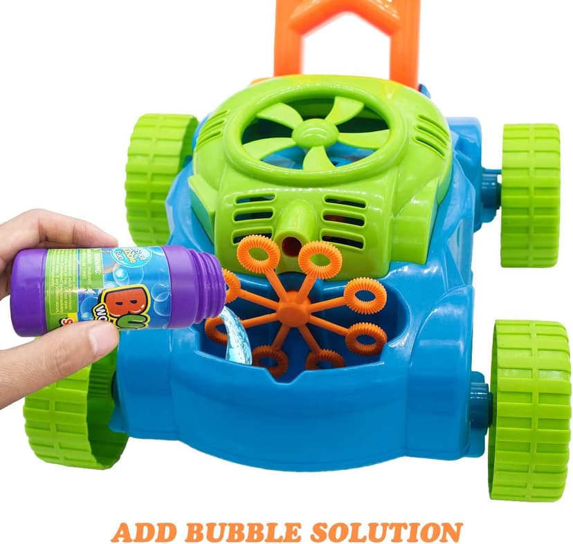 Lydaz Bubble Lawn Mower for Toddlers 1-3, Outdoor Bubble Blower Machine for 1 Year Old Boys Toy Gifts, Kids Easter Push Summer Outside Garden Toys, Birthday Gifts for Preschool Baby Boys Age 1 2 3