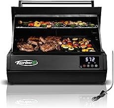Turbo E Outdoor Electric Grill by PLUGNGRILL - High-Power 1700W Infrared Grill Technology - 24-Inch Smart BBQ Grill with Probe & Digital Display for Precise Cooking & Searing