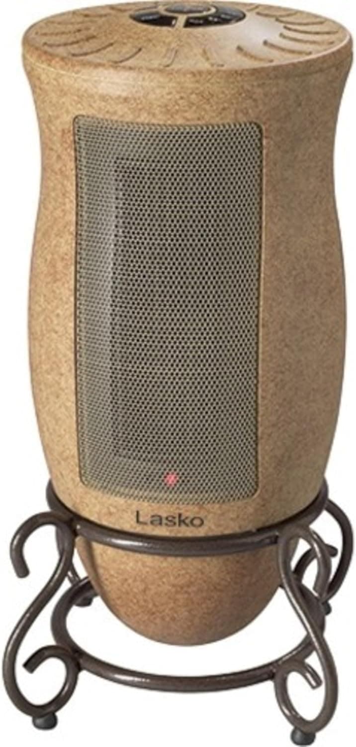Lasko Oscillating Designer Series Ceramic Space Heater for Home with Adjustable Thermostat, Timer and 2-Speeds, 16 Inches, 1500W, Beige, 6405