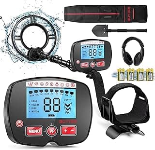 Metal Detector for Adults, Professional Higher Accuracy and Sensitivity, IP68 Waterproof Metals Gold Detector with LCD Display, 4 Modes, Upgraded DSP Chip 12.8” Detection Depth Metal Detectors