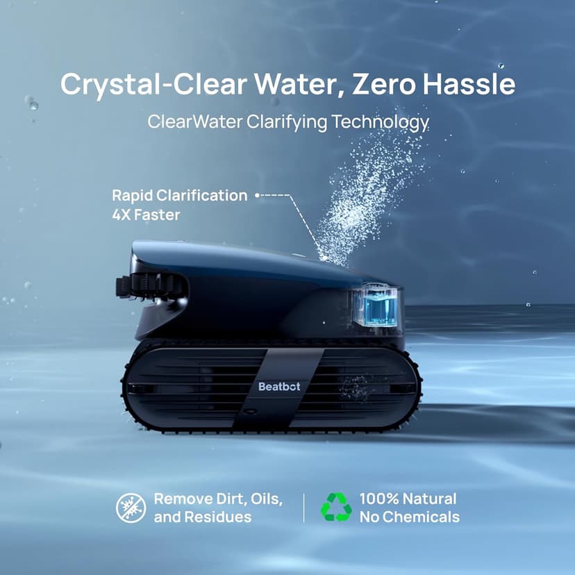 Beatbot AquaSense 2 Ultra Cordless Robotic Pool Cleaner for Complex Pools, Pool Mapping with AI Camera, 5-in-1 Cleaning, Smart Surface Parking, Pool Skimmer, Water Clarification – Prussian Blue