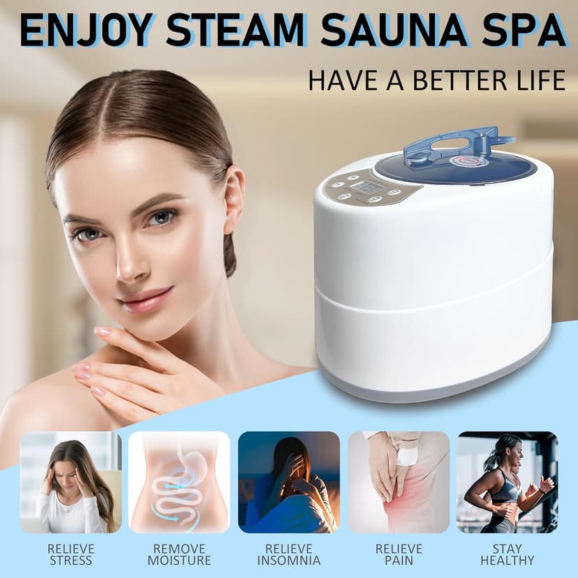 Sauna Steamer 4.2L, 2000W,Portable Upgrated Steam Generator,Large Stainless Steel Pot Generator, Home SPA Fumigation Steam Machine with Touch Button, Timer Display,Remote Control