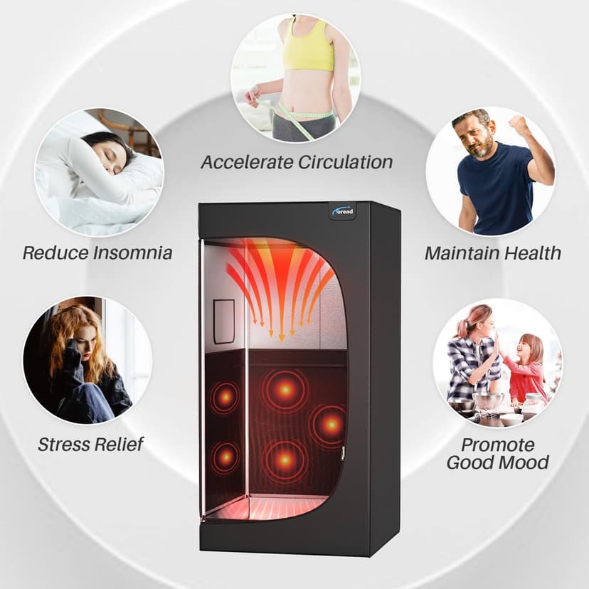 TOREAD Portable Far Infrared Sauna, Portable Infrared Full Size Sauna Tent, Sauna for Infrared Home Spa, Heated Body Therapy, Time & Temperature Remote Control (35"x35"x71")