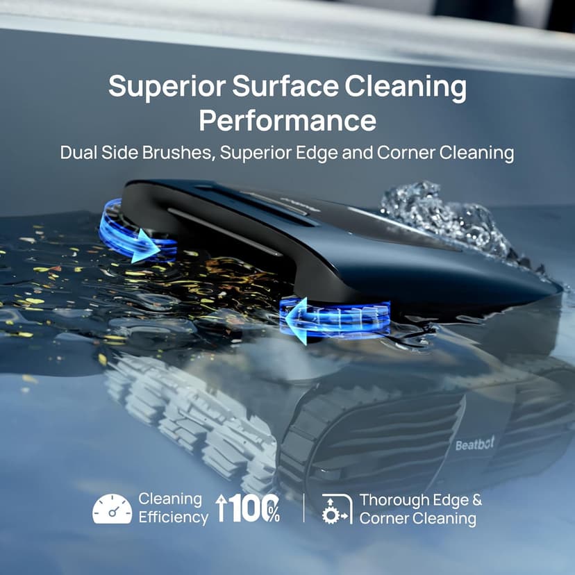 Beatbot AquaSense 2 Ultra Cordless Robotic Pool Cleaner for Complex Pools, Pool Mapping with AI Camera, 5-in-1 Cleaning, Smart Surface Parking, Pool Skimmer, Water Clarification – Prussian Blue