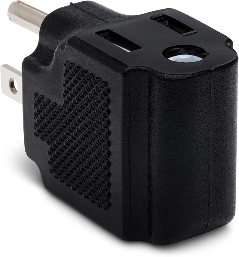 Hosa PWA-486 NEMA 5-15R to NEMA 5-15P Right Angle Power Adaptor,Black