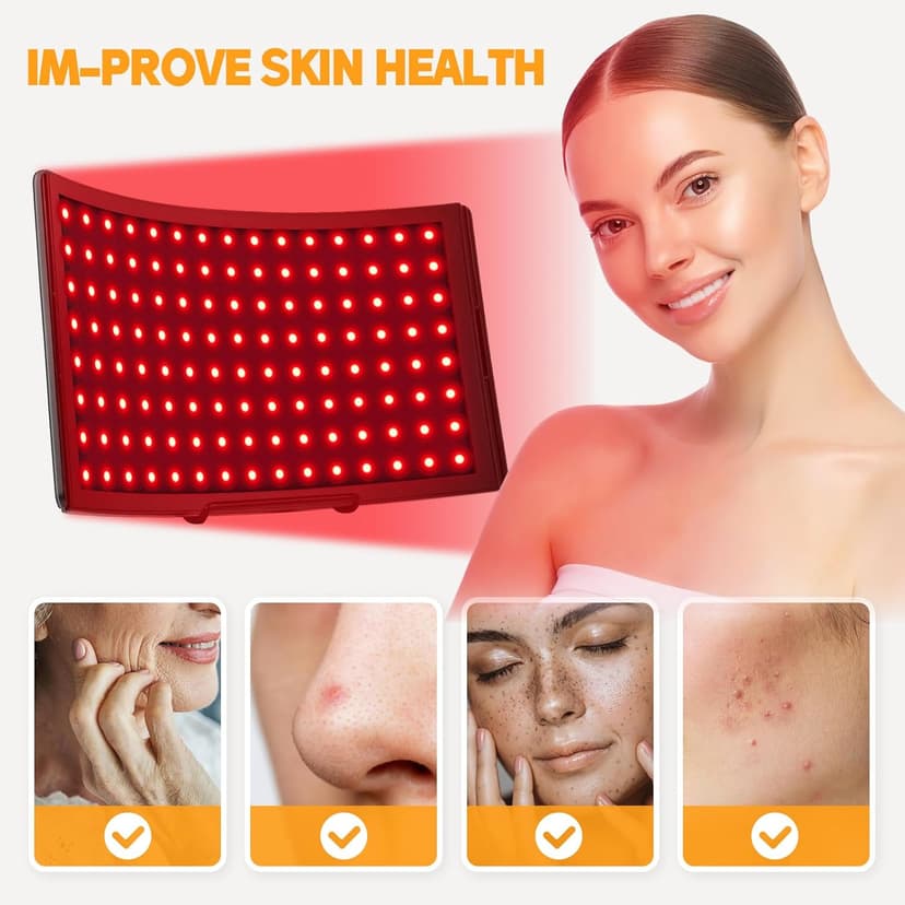 Red Light Therapy for Face,Infrared Red Light Therapy Lamp for Body,Red Light Panel for Back Device Skin Care at Home Muscles,Joints