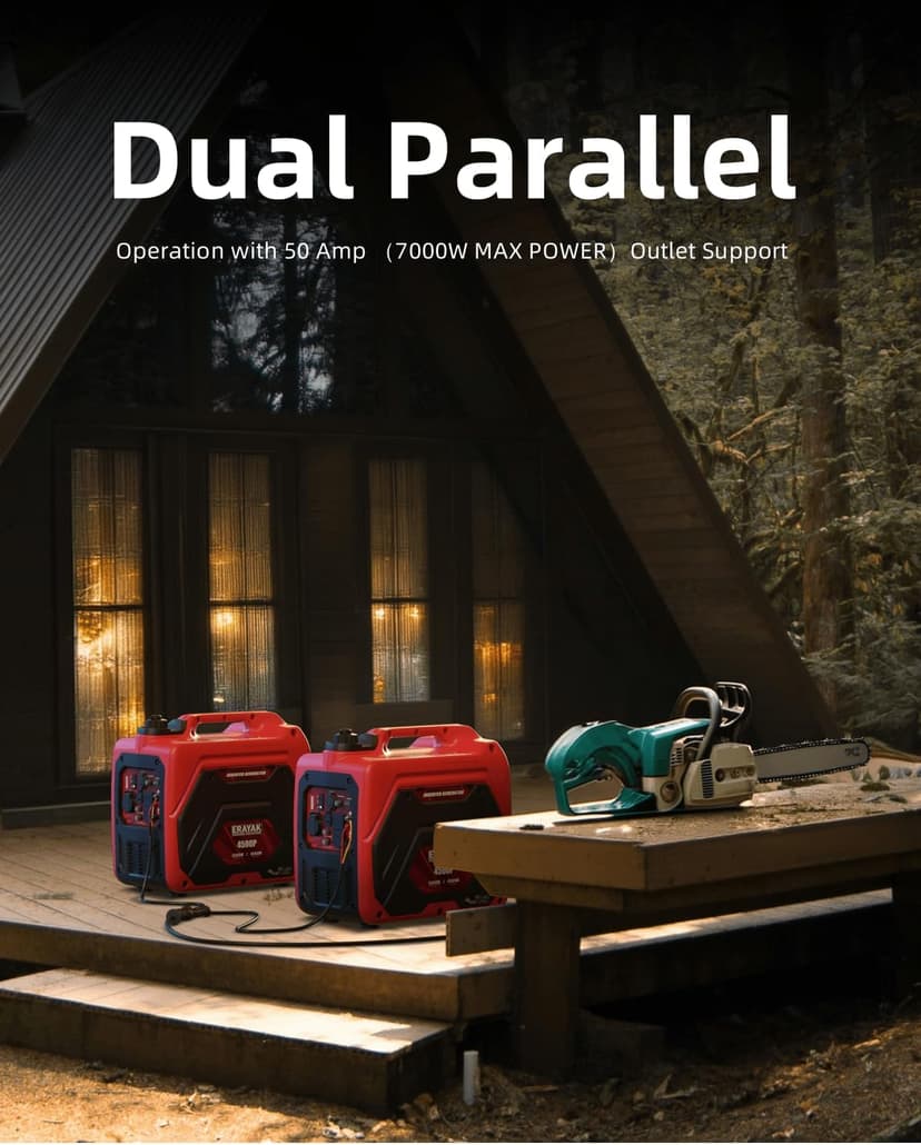 ERAYAK 4500W Portable Inverter Generator for Home Use, Super Quiet Small Generator for Camping Outdoor Emergency Power Backup, Gas Powered Engine, EPA Compliant
