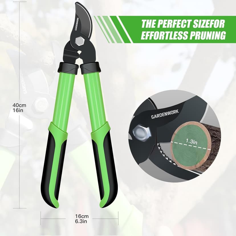 16'' Loppers for Tree Trimming,Tree Branch Cutter with SK5 Sharp Blade,1.3''Cutting Capacity for Shrubs and Bushes