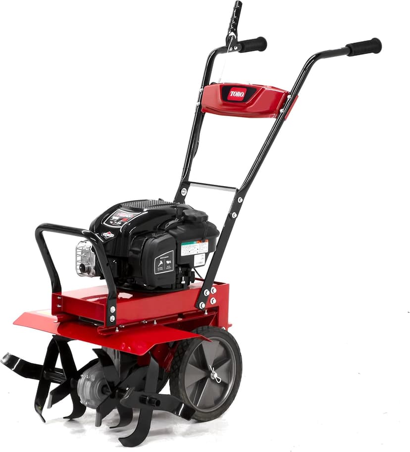 Toro Full Size Front Tine Tiller, 163cc Briggs & Stratton 4-Cycle Engine, Adjustable Tilling Width Up to 21", Variable Wheel Settings, Model Number: 58602