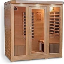 Heatwave Sonoma 4 Person Infrared Sauna for Home - Thick Hemlock Interior with Chromotherapy Light & 9 Carbon Infrared Heaters for Energy-Efficient, Low EMF Infrared Sauna Relaxation