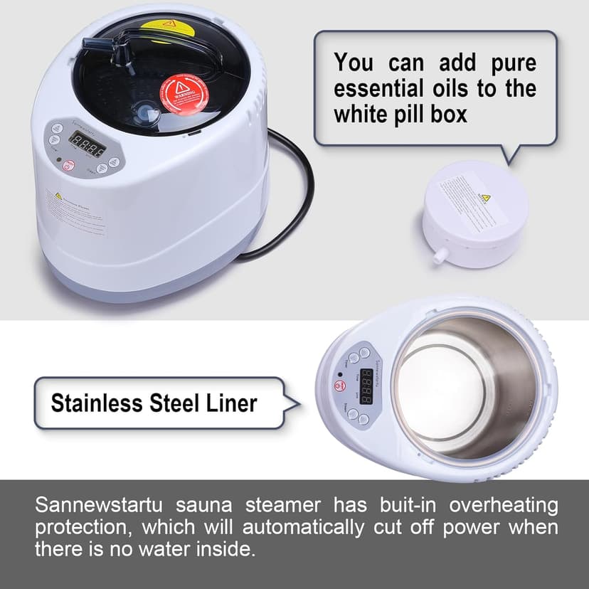 4 Liters Sauna Steamer, Steam Generator for Sauna, FCC Certified 4L & 1600W Steam Generator with Remote Control, 1-16 Gears of Temperature Control