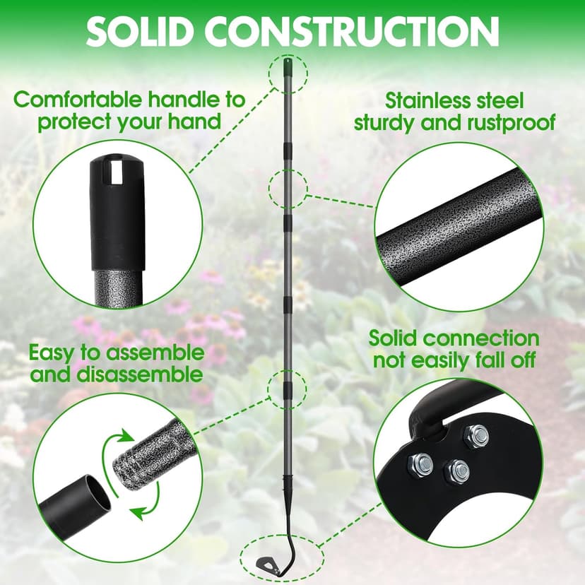 Hoe Garden Tool, Hollow Hoe Gardening Weeding Tool, 85" Long Handle Heavy Duty Manual Weeder Gardening Hand Tools for Weeding, Digging, Loosening Soil