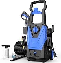 AgiiMan Electric Pressure Washer, 5000PSI Max 3.2GPM Power Washer Electric Powered with 20FT Hose, 4 Nozzles, Foam Cannon, High Pressure Cleaner Machine for Cars, Patios, Driveways, Fences, Navy