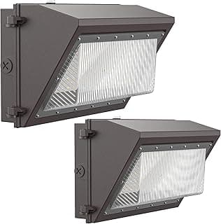 120W LED Wall Pack Light with Dusk-to-Dawn Sensor, 16800LM 5000K LED Security Flood Lighting, 120V Outdoor LED Wall Lights for Parking Lots|Warehouses|Factories|Yard, 2 Pack