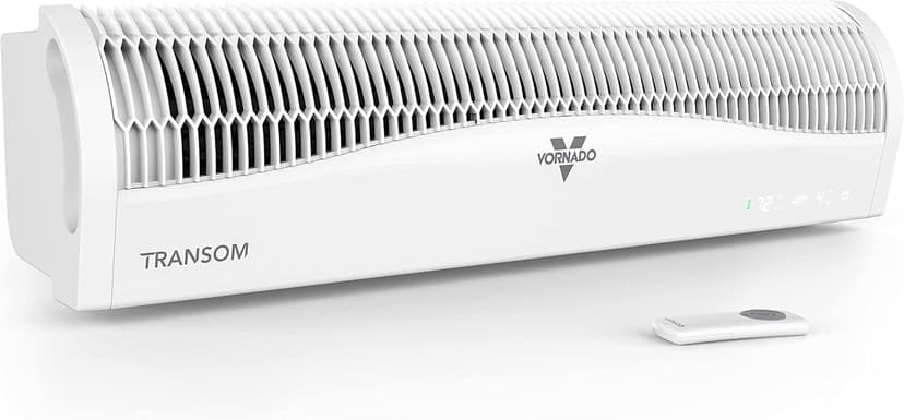 Vornado TRANSOM Window Fan with 4 Speeds, Remote Control, Reversible Exhaust Mode, Weather Resistant Case, Whole Room, Ice White