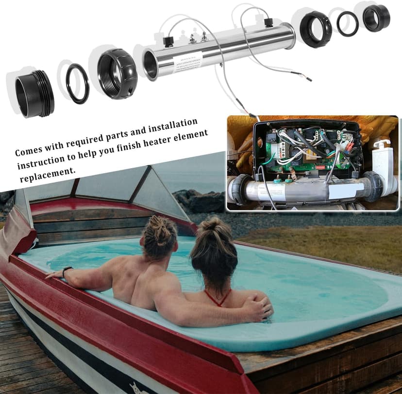 Bonbo 58117 M7 Heater Assembly w/Sensors Fits for Balboa VS, EL, TS, GS, BP Control Systems Hot Tub Spa Heater Element Works on 4.0kW 240V / 1.0kW 110V-120V