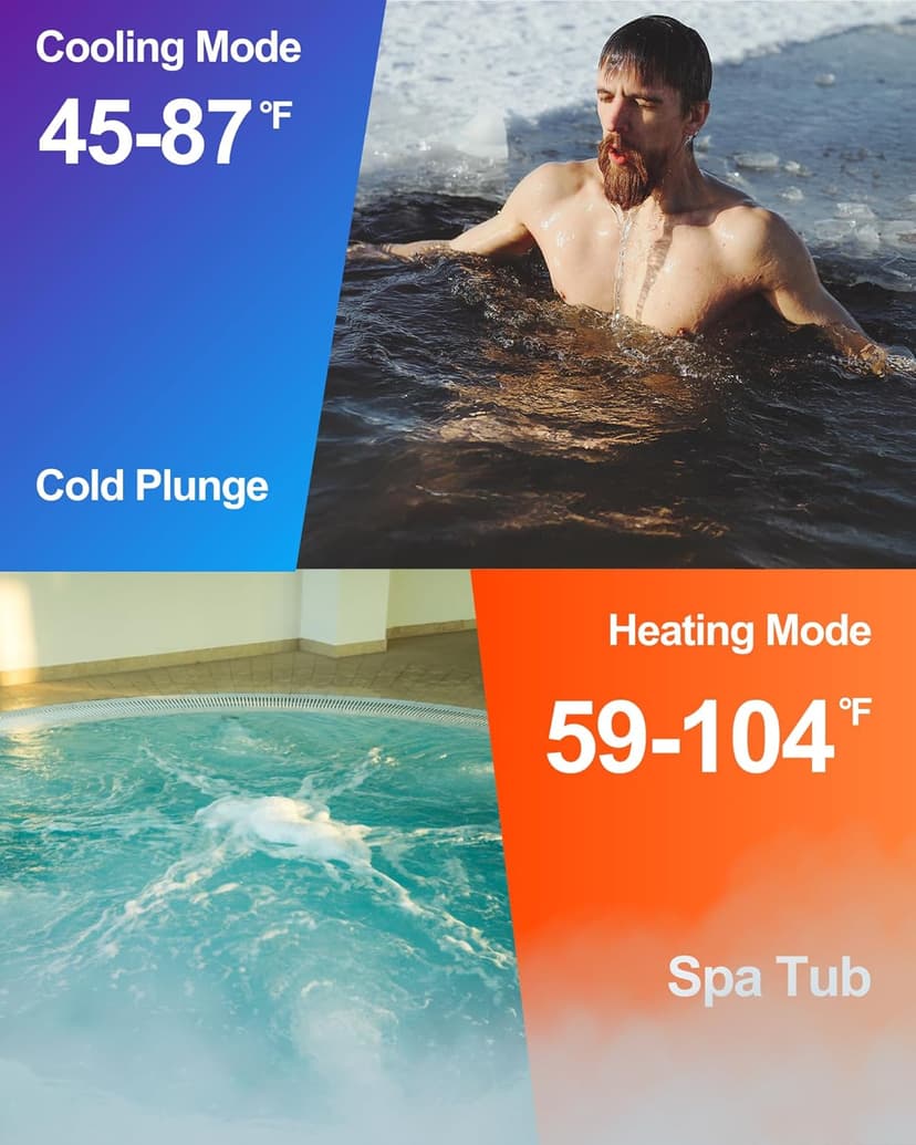 40000BTU Pool Heat Pump for 13000 Gallons Ingroud and Above Ground Pools, Smart Electric Pool Heater with WiFi Control APP, 220-240V, Titanium Heat Exchanger