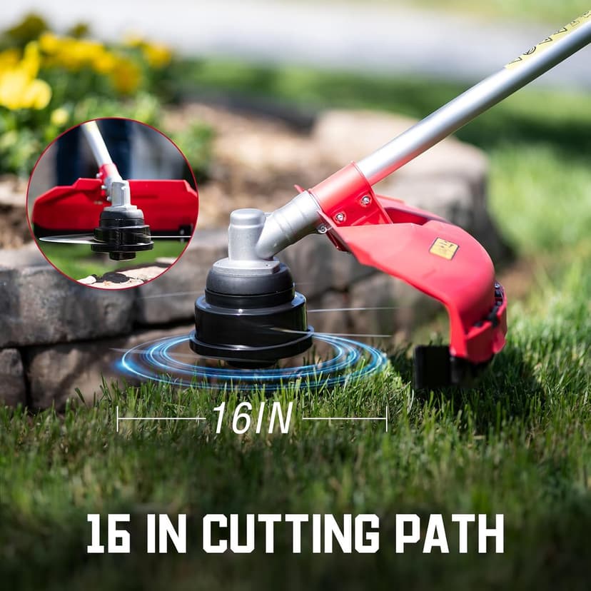 PowerSmart 25.4cc Gas Weed Wacker, 3-in-1 String Trimmer/Edger 16-Inch with 10-Inch Brush Cutter for Grass Cutting