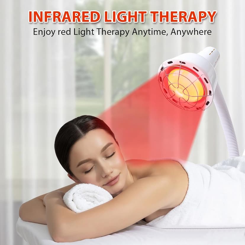 Infrared Light,White 275W Near Red Infrared Heat Lamp for Relieve Joinpt Pain and Muscle Aches