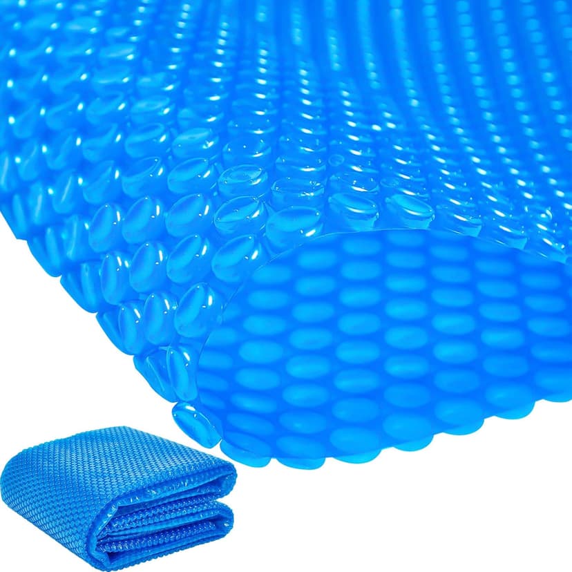 Frienda 6 x 6 ft Pool Hot Tub Solar Cover, 16 Mil Heavy Duty Trimmable Floating Thermal Blanket Spa Bubble Cover for Hot Tub Inground Pools Swimming Insulating Solar Heating