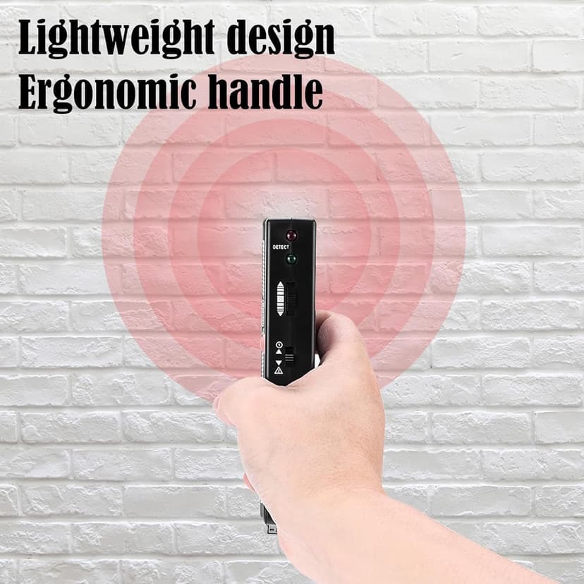 Model WPP123, High-Sensitivity Wall Scanner & Metal Detector - Adjustable Alert for Pipes and Wires - Multifunctional Stud Finder for Adults - Durable Plastic Design(Black)