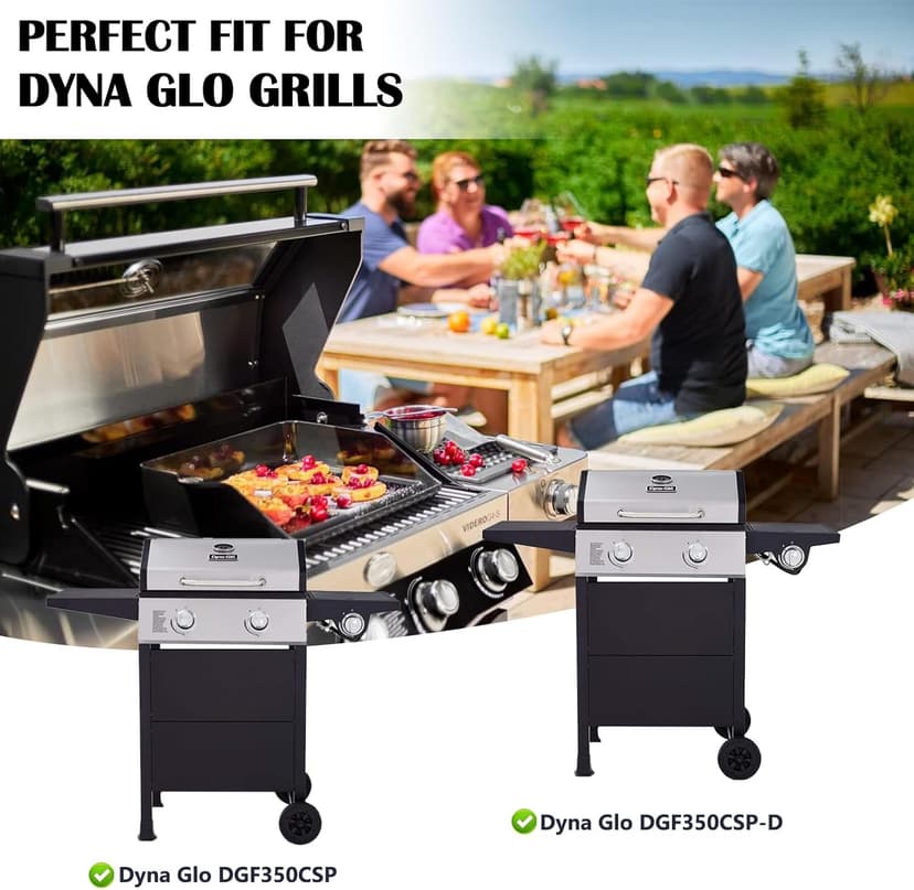 Grill Grates Kits for Dyna Glo Grill Replacement Parts 2 Burner, Dynaglo DGF350CSP, DGF350CSP-D, Heat Tent Plates, Burner Tubes and Cooking Grates for Dyna Glo 2 Burner Gas Grill Replacement Parts.