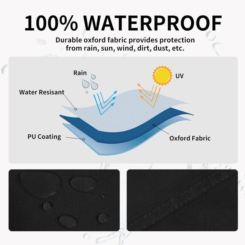 Easy-Going Pyramid Torch Patio Heater Cover with Zipper and Storage Bag, Waterproof Outdoor Heater Cover Dustproof, UV-Resisant, Wind-Resistant (90"H x 23"L x 23"W, Black)