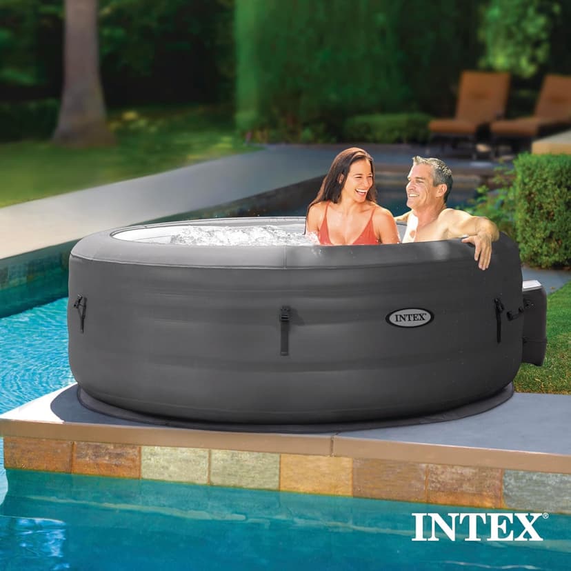 INTEX SimpleSpa Inflatable Hot Tub, 6 Person Bubble Massage Spa with Built-in Pump and Energy Efficient Cover