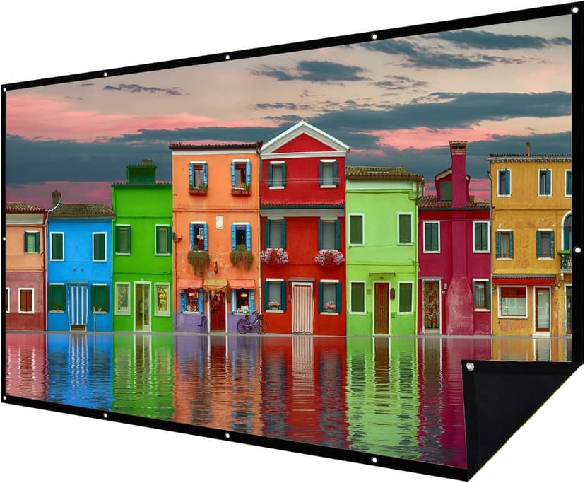 Double Layer Projector Screen 100 inch 16:9 Portable Projection Movie Screen 3D with No Light Transmission for Home Theater Outdoor Indoor Office with 15 Nails No Crease