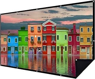 Double Layer Projector Screen 100 inch 16:9 Portable Projection Movie Screen 3D with No Light Transmission for Home Theater Outdoor Indoor Office with 15 Nails No Crease