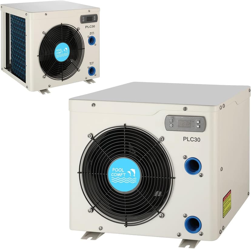 11000BTU Above Ground Pool Heater, Electric Swimming Pool Heat Pumps for Pools up to 2000 gallons, Fits 9/11/15 Foot Pool and Spas, 120V/60Hz, PLC30