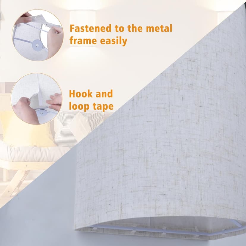 LABOREDUCER Hardwired Wall Lights Set of 2 with Wall Lamps Fabric Shade,Farmhouse LED Sconce Wall Lighting, Wall Mount Lights Wall Sconces for Bedroom Living Room, Stair (Bulbs NOT Included)