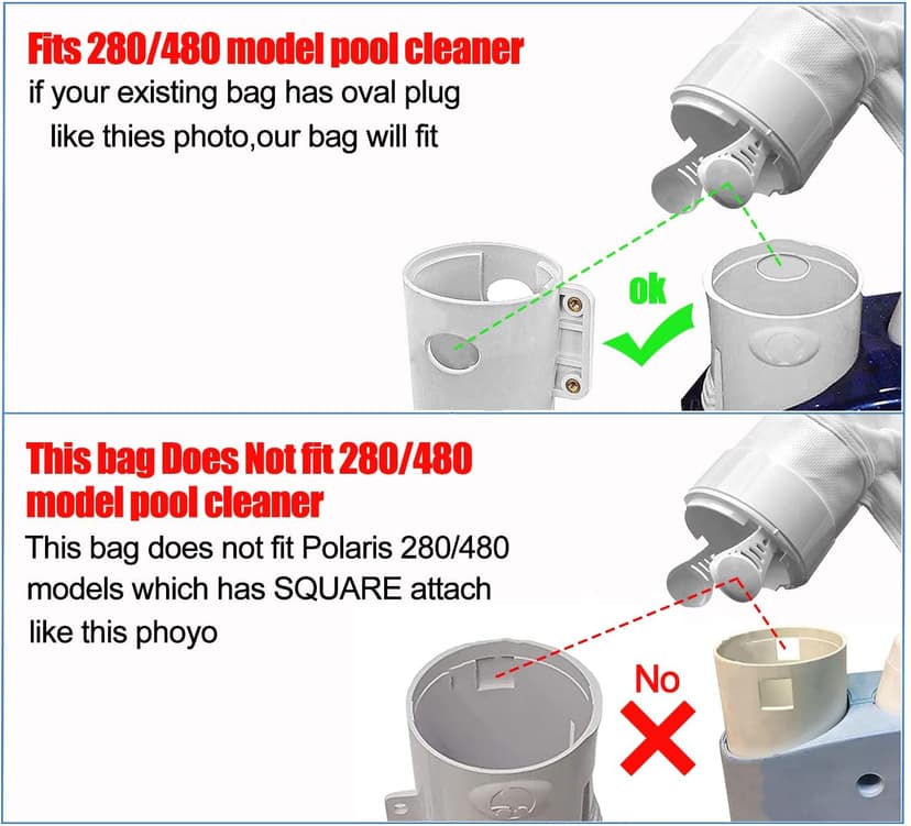 280 480 Pool Cleaner Bags Fit K13/k14/K16/TR28P/280/280 Tank Trax/480 Pool Cleaner, All Purpose Bags (280 480-3 Pack)
