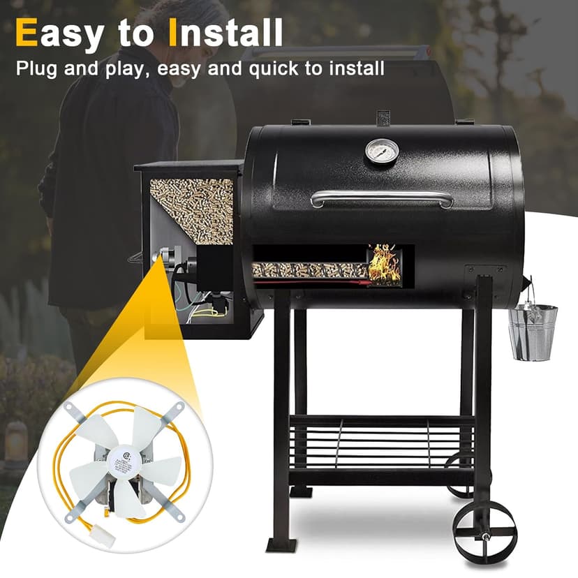 Grill Induction Fan Motor Replacement for Traeger, Pit Boss, Camp Chef Wood, Sam's Club, Z Grills Pellet Grills, AC120V 60Hz Pellet Grills Combustion Fan