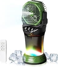 Portable Misting Fan with Remote & 30000mAh Rechargeable Misting Fans for Outside Patios Camping Beach & Workshops Mist Fan Portable for Outdoor/Indoor 2L Water Tank RGB Light 4 Speeds & Spray