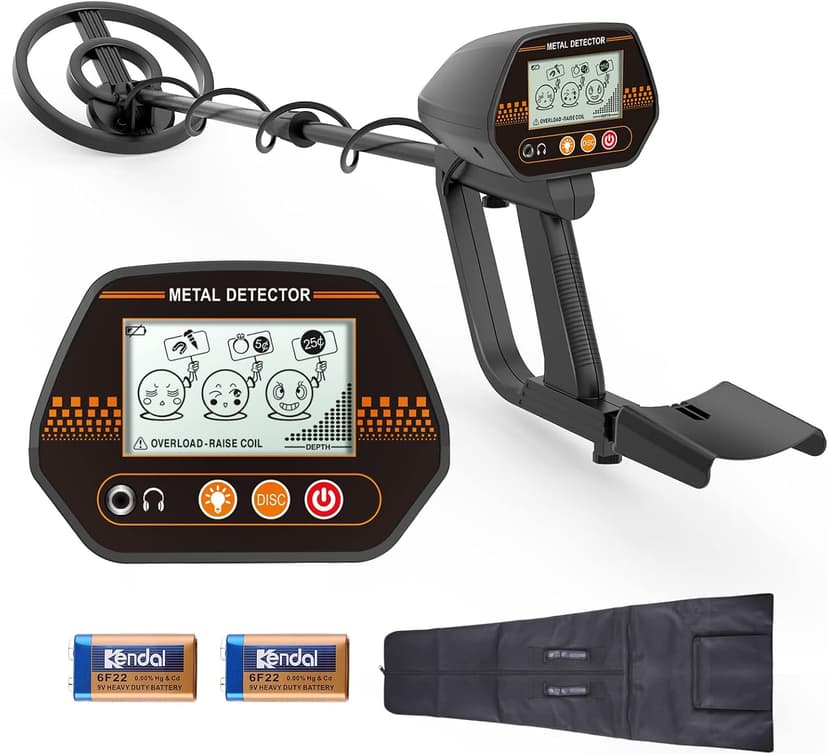 ENGiNDOT Metal Detector 3 Modes for Adults and Kids High Accuracy with LCD Display, 3 Audio Tone, DISC Mode, Waterproof Coil, Carrying Case
