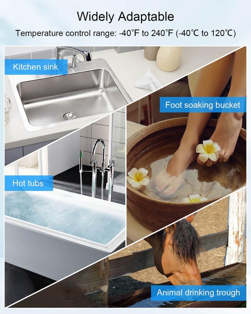 1500W 120V Titanium Heater Assembly with Sensor, for Bathtub Pool Water Tank Cattle Trough, Submersible Hot Tub Heater, Portable Electric Heater