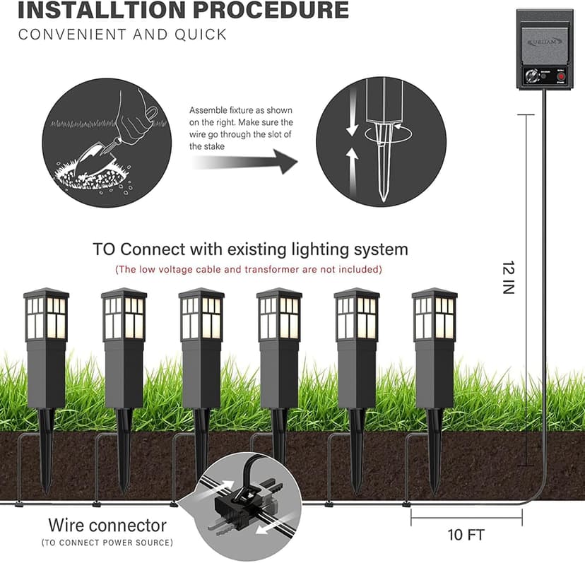 Malibu C Outdoor Pathway Light LED Low Voltage Landscape Lighting Mission Collection Bollard Path Lights Decoration Garden Light 8419-4321-01