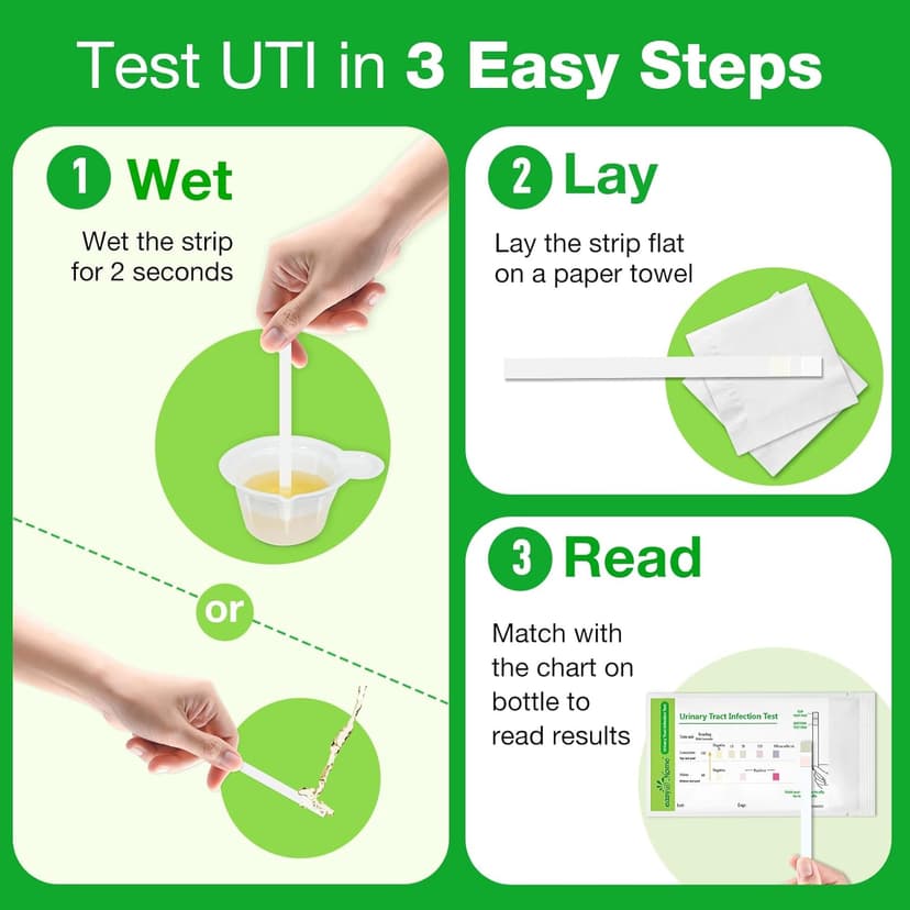 Easy@Home UTI Test Strips: Highly Accurate Urinary Tract Test Kit for Women Men, Bladder Infection UTI Urine Testing, Quick Results, OTC Use (UTI - 5 Pack)