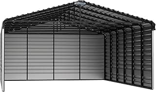 Arrow 20x29x9 3 Sided Carport Eggshell