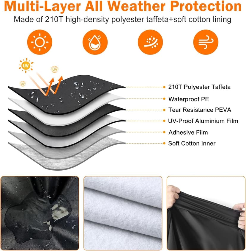 Waterproof Hammock Cover, Sun Rain UV Dust Snow Protection with Windproof Straps & Soft Cotton Lining for 55 inch Spreader Bars