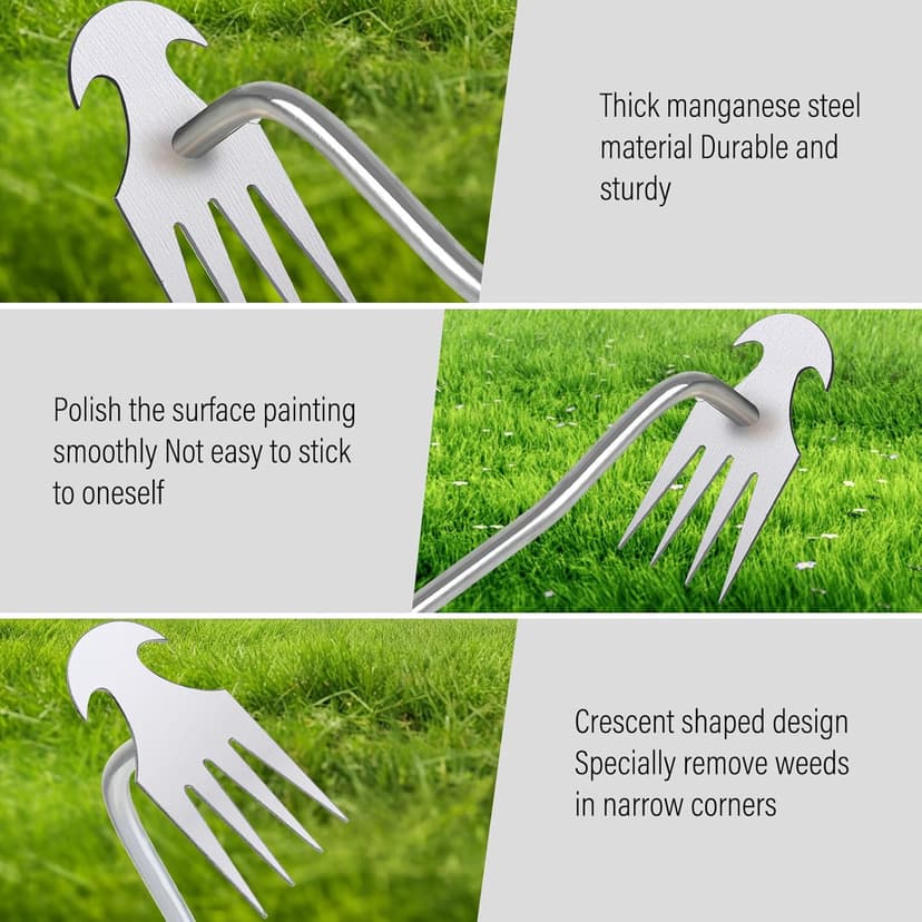 Weed Puller Tool,Portable Garden Weeder Tool,2024 New Manganese Steel Weeding Tools,For Hand Weeder Puller for Vegetable Gardening Backyard Farm Planting & Uprooting Weeding Tool (Rubber Handle)