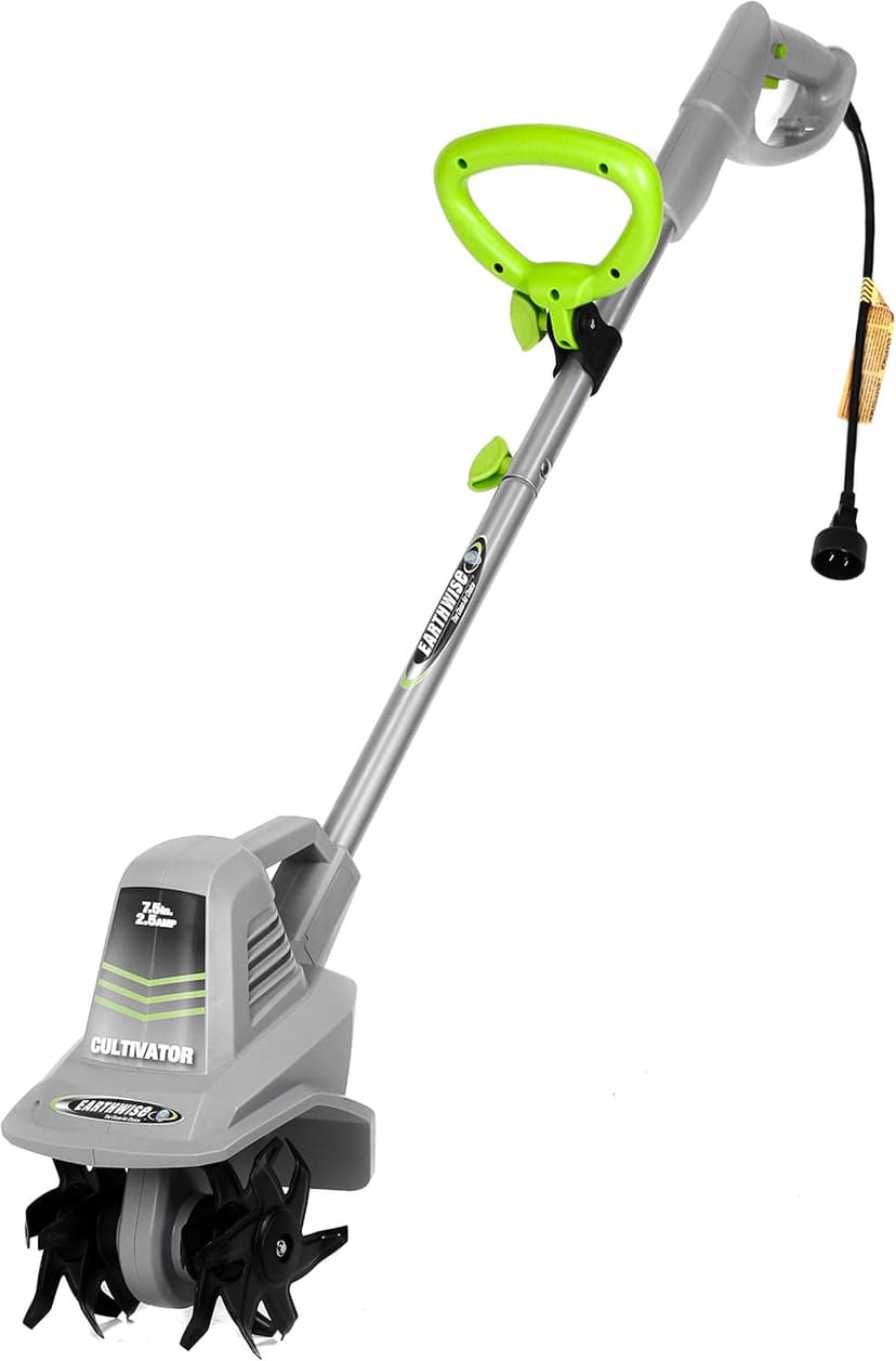 Earthwise TC70025 7.5-Inch 2.5-Amp Corded Electric Tiller/Cultivator, 7.5-Inch, 2.5-Amp Corded, Grey