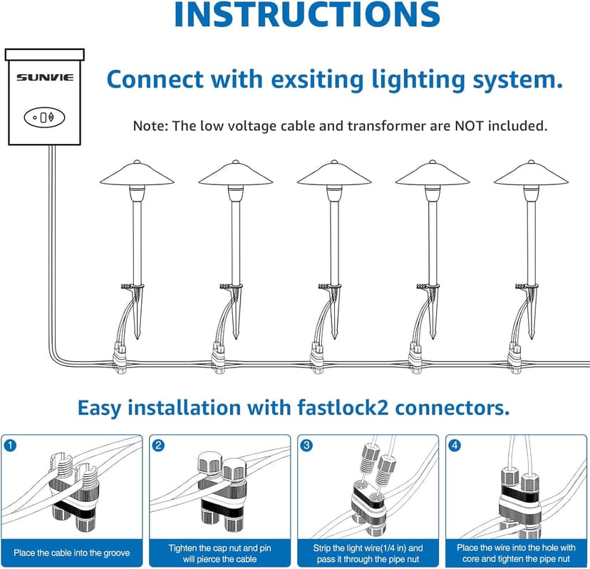 SUNVIE LED Low Voltage Landscape Lights 3W Cast-Aluminum Pathway Lights Low Voltage 12-24V Waterproof Landscape Path Lights 3000K Landscape Lighting for Yard Garden Walkway ETL Listed Cord, 12 Pack