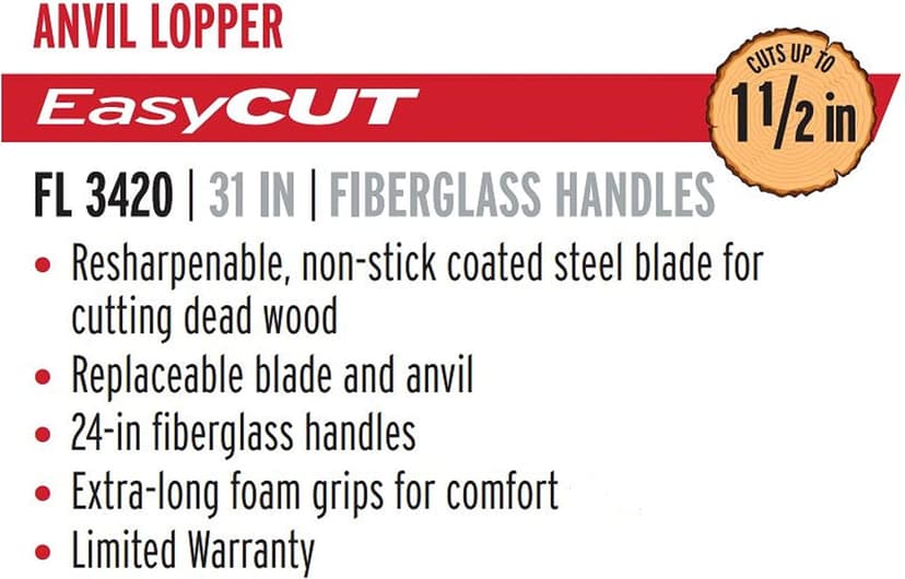 Corona Compound Action Anvil Lopper, 32 Inch, FL 3420, Red