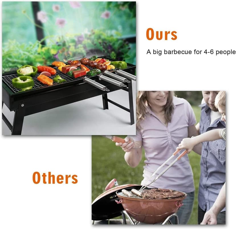 Charcoal Grill,Portable for Barbecue, Folding BBQ Grill, Small for Outdoor Camping Hiking Picnics Traveling 24''x13''x9''