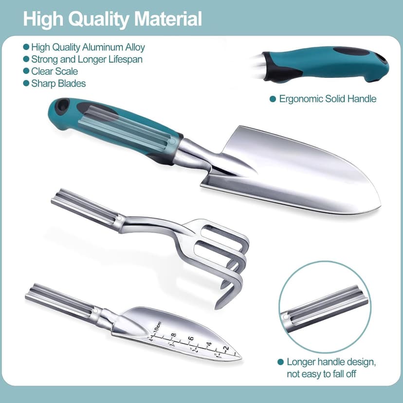 Kynup Garden Tools 7-Piece, Gardening Hand Tools, Gardening Tools Set with Rust-Proof,Stainless Steel, Aluminum Alloy Material, Gardening Supplies Set Ideal Gift