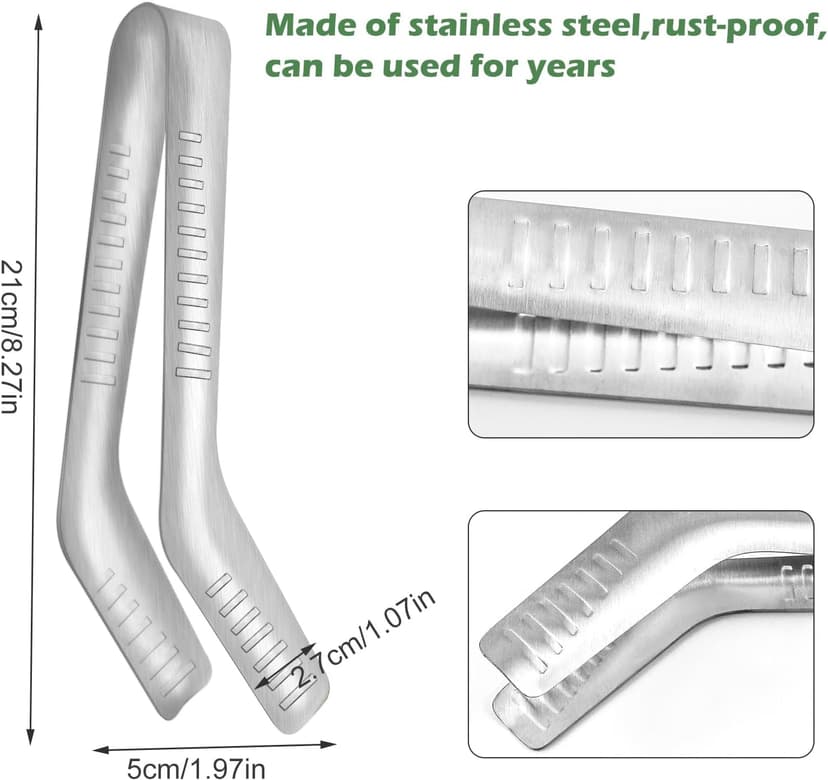 2PCS Seedling Transplant Tongs Stainless Steel Seedling Starters Remove Tongs Seedling Transplanting Tool Seedling Easy Transplanter with Anti-Slip Grasp Tips to Reduce Damage to Roots