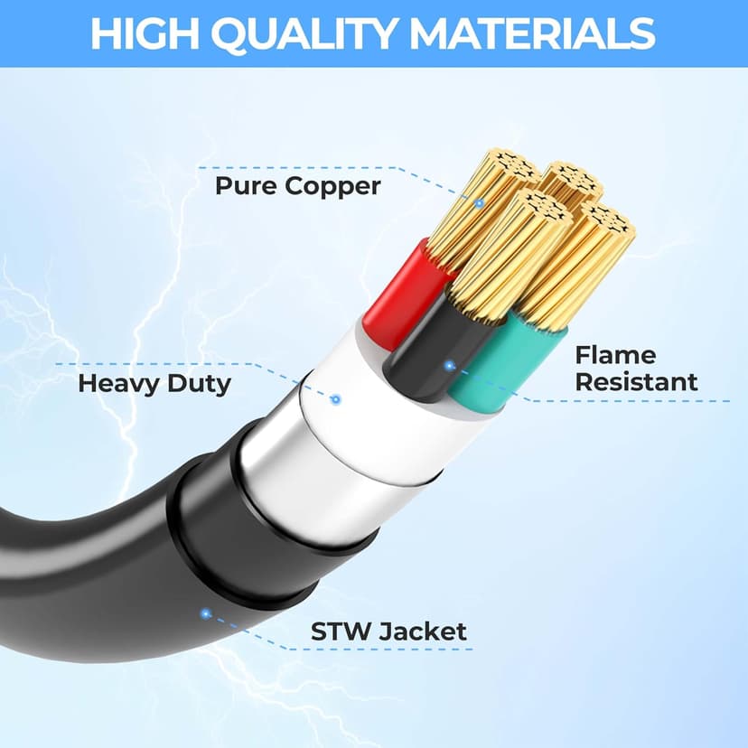 CircleCord 4 Prong 30 Amp to 50 Amp Generator to RV/EV Adapter Cord, NEMA L14-30P to 14-50R, Heavy Duty STW 10 AWG Suit for Tesla Model S/3/X/Y Charging or Generator to House and RV Trailer Camper
