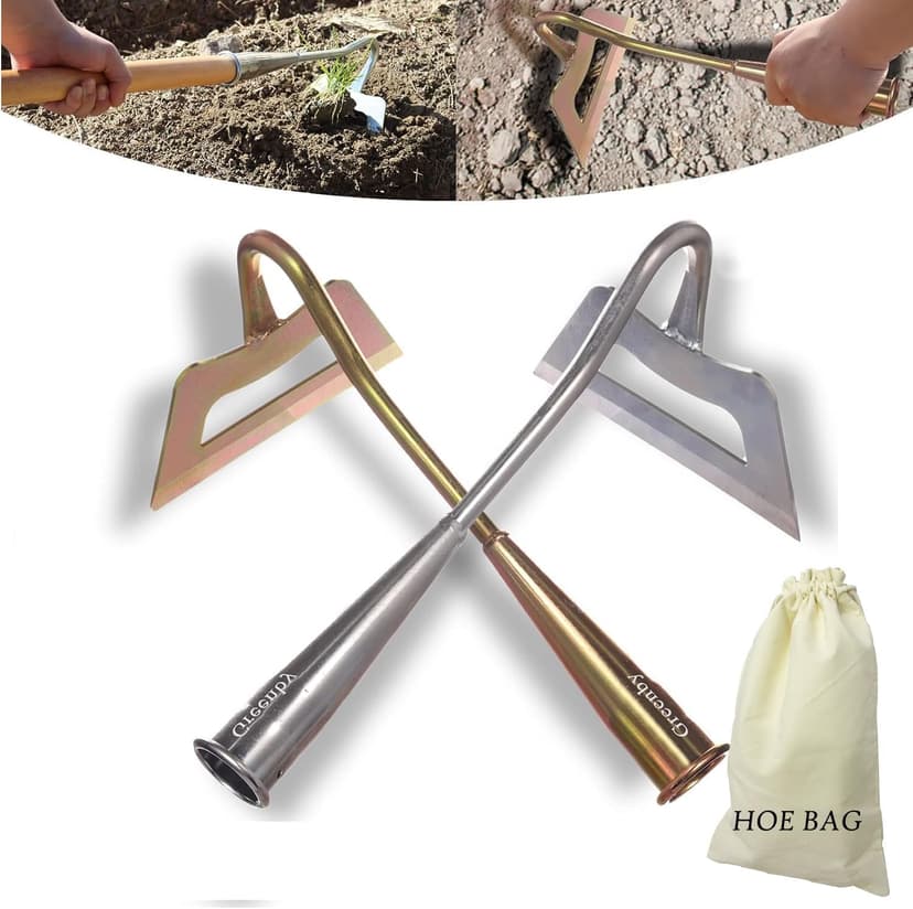 Garden Hoe, Weeding Tool, Full Stainless Steel Hollow Hoe, Heavy Duty,Sharp Hardened Hand Hoe for Gardening, Backyard Weeding, Loosening, Farm Planting